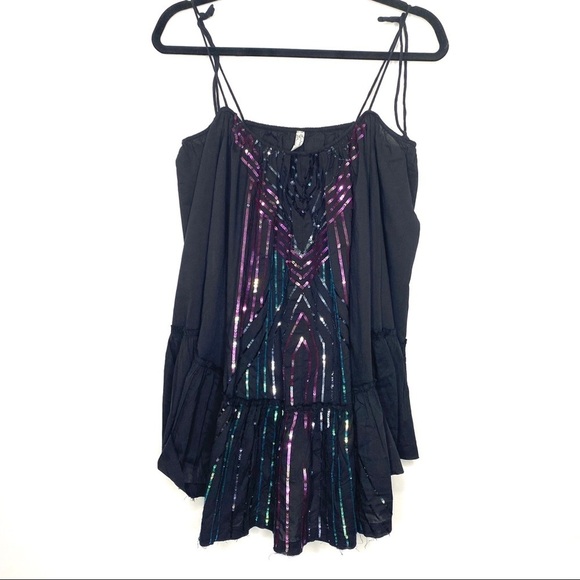 Free People Slip Dress Sequin Sugar Mountain Babydoll - XS Whimsigoth Y2K - Picture 10 of 14